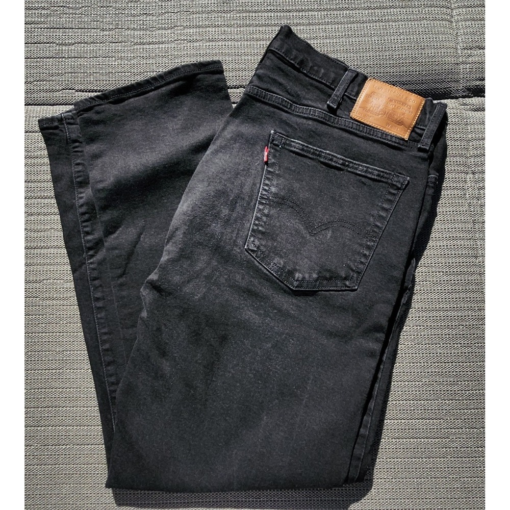 Levis 502 Premium Black Denim Jeans - Mens 40x32